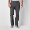 St. John's Bay Stretch Chino Mens Straight Fit Flat Front Pant In Gray