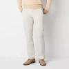 St. John's Bay Stretch Chino Mens Straight Fit Flat Front Pant In White