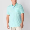St. John's Bay Sueded Jersey Big And Tall Mens Classic Fit Short Sleeve Polo Shirt In Blue