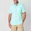 St. John's Bay Sueded Jersey Mens Classic Fit Short Sleeve Polo Shirt In Green