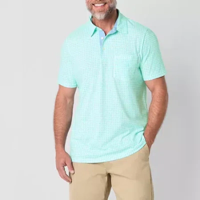 St. John's Bay Sueded Jersey Mens Classic Fit Short Sleeve Polo Shirt In Green