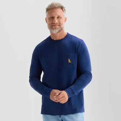 St. John's Bay Sueded Jersey Mens Crew Neck Long Sleeve T-shirt In Blue