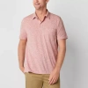 St. John's Bay Super Soft Jersey Mens Classic Fit Short Sleeve Polo Shirt In Pink