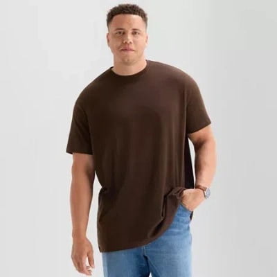 St. John's Bay Super Soft Mens Crew Neck Short Sleeve Big And Tall T-shirt In Brown
