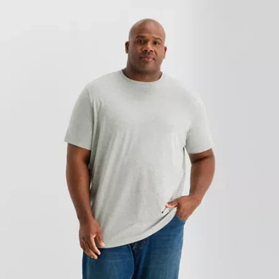 St. John's Bay Super Soft Mens Crew Neck Short Sleeve Big And Tall T-shirt In Gray