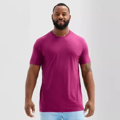 St. John's Bay Super Soft Mens Crew Neck Short Sleeve Big And Tall T-shirt In Purple