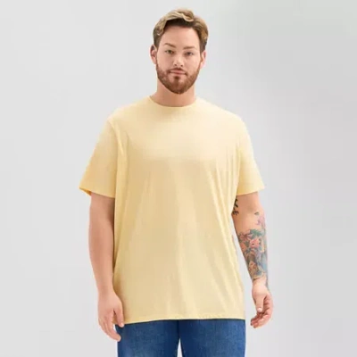 St. John's Bay Super Soft Mens Crew Neck Short Sleeve Big And Tall T-shirt In Yellow