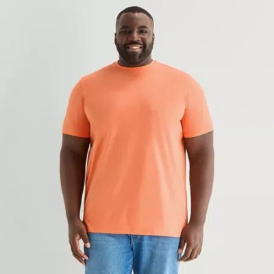 St. John's Bay Super Soft Mens Crew Neck Short Sleeve Big And Tall T-shirt In Orange