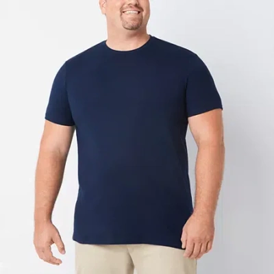 St. John's Bay Super Soft Mens Crew Neck Short Sleeve Quick Dry Big And Tall T-shirt In Black