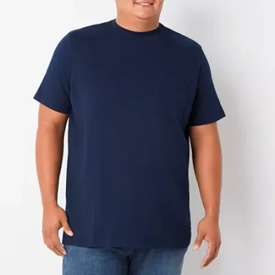 St. John's Bay Super Soft Mens Crew Neck Short Sleeve Quick Dry Big And Tall T-shirt In Black