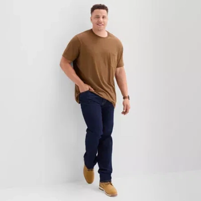 St. John's Bay Super Soft Mens Crew Neck Short Sleeve Quick Dry Big And Tall T-shirt In Brown