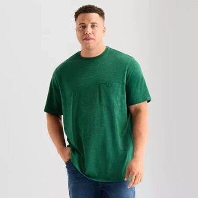 St. John's Bay Super Soft Mens Crew Neck Short Sleeve Quick Dry Big And Tall T-shirt In Green