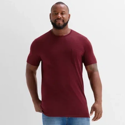 St. John's Bay Super Soft Mens Crew Neck Short Sleeve Quick Dry Big And Tall T-shirt In Brown