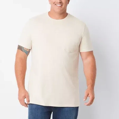 St. John's Bay Super Soft Mens Crew Neck Short Sleeve Quick Dry Big And Tall T-shirt In Neutral