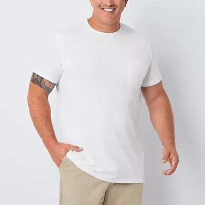 St. John's Bay Super Soft Mens Crew Neck Short Sleeve Quick Dry Big And Tall T-shirt In White