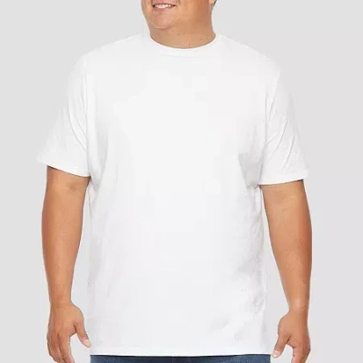 St. John's Bay Super Soft Mens Crew Neck Short Sleeve Quick Dry Big And Tall T-shirt In White