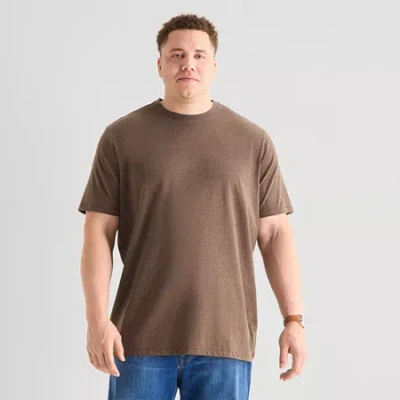 St. John's Bay Super Soft Mens Crew Neck Short Sleeve Quick Dry Big And Tall T-shirt In Black