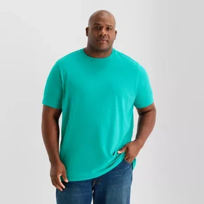 St. John's Bay Super Soft Mens Crew Neck Short Sleeve Quick Dry Stretch Fabric Big And Tall T-shirt In Green