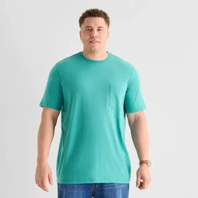 St. John's Bay Super Soft Mens Crew Neck Short Sleeve Quick Dry Stretch Fabric Big And Tall T-shirt In Green