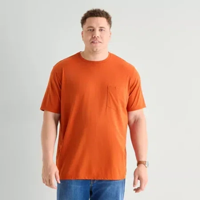 St. John's Bay Super Soft Mens Crew Neck Short Sleeve Quick Dry Stretch Fabric Big And Tall T-shirt In Orange