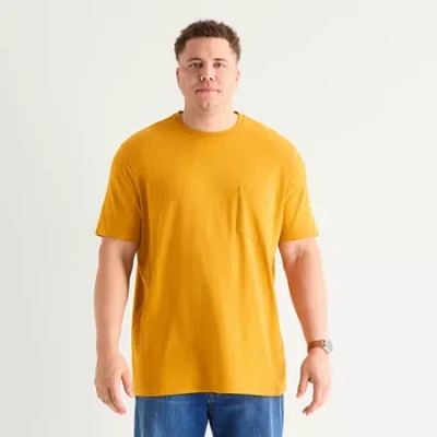 St. John's Bay Super Soft Mens Crew Neck Short Sleeve Quick Dry Stretch Fabric Big And Tall T-shirt In Yellow