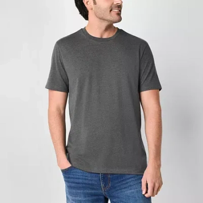 St. John's Bay Super Soft Mens Crew Neck Short Sleeve Stretch Fabric T-shirt In Gray