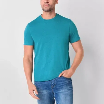 St. John's Bay Super Soft Mens Crew Neck Short Sleeve T-shirt In Blue