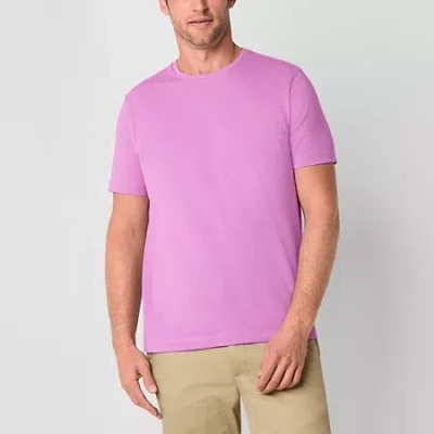 St. John's Bay Super Soft Mens Crew Neck Short Sleeve T-shirt In Purple