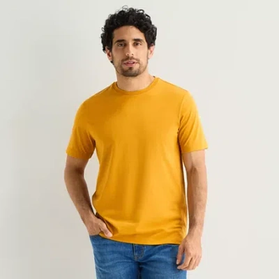 St. John's Bay Super Soft Mens Crew Neck Short Sleeve T-shirt In Yellow