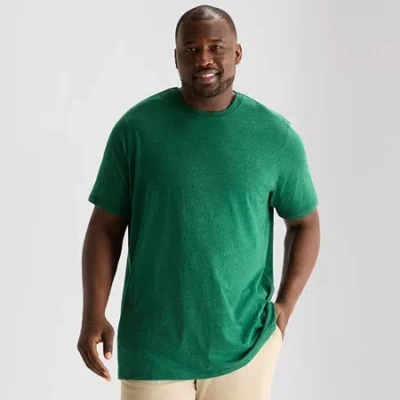 St. John's Bay Super Soft Mens Easy-on + Easy-off Crew Neck Short Sleeve Adaptive Big And Tall T-shi In Green