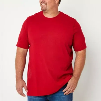 St. John's Bay Super Soft Mens Easy-on + Easy-off Crew Neck Short Sleeve Adaptive Big And Tall T-shi In Red