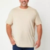 St. John's Bay Super Soft Mens Easy-on + Easy-off Crew Neck Short Sleeve Adaptive Big And Tall T-shi In Neutral