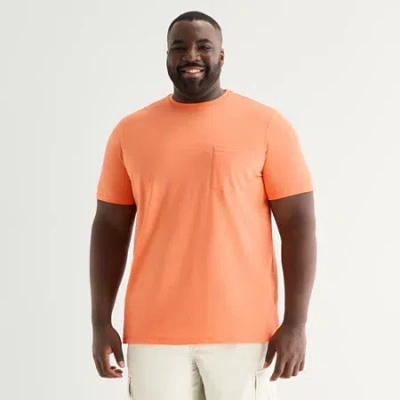 St. John's Bay Super Soft Mens Short Sleeve Quick Dry Stretch Fabric Big And Tall T-shirt In Orange