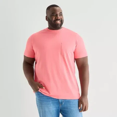 St. John's Bay Super Soft Mens Short Sleeve Quick Dry Stretch Fabric Big And Tall T-shirt In Pink