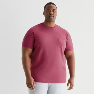St. John's Bay Super Soft Mens Short Sleeve Quick Dry Stretch Fabric Big And Tall T-shirt In Red