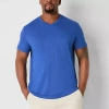 St. John's Bay Super Soft Mens V Neck Short Sleeve Quick Dry Big And Tall T-shirt In Blue