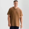 St. John's Bay Super Soft Mens V Neck Short Sleeve Quick Dry Big And Tall T-shirt In Brown