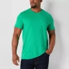 St. John's Bay Super Soft Mens V Neck Short Sleeve Quick Dry Big And Tall T-shirt In Green