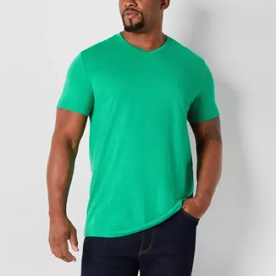 St. John's Bay Super Soft Mens V Neck Short Sleeve Quick Dry Big And Tall T-shirt In Green