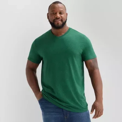 St. John's Bay Super Soft Mens V Neck Short Sleeve Quick Dry Big And Tall T-shirt In Green