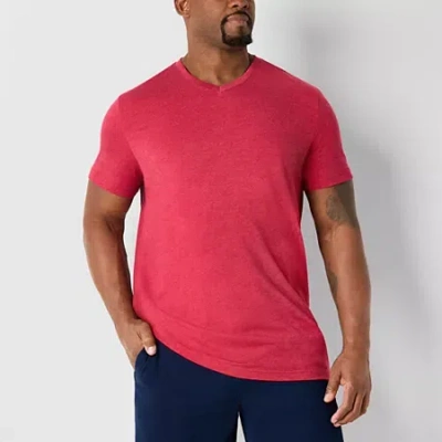 St. John's Bay Super Soft Mens V Neck Short Sleeve Quick Dry Big And Tall T-shirt In Red