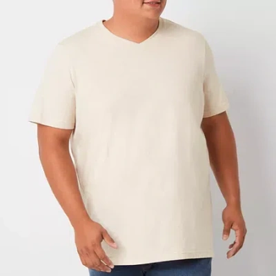 St. John's Bay Super Soft Mens V Neck Short Sleeve Quick Dry Big And Tall T-shirt In White