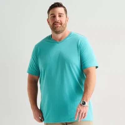 St. John's Bay Super Soft Mens V Neck Short Sleeve Quick Dry Big And Tall T-shirt In Green