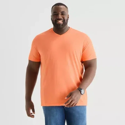 St. John's Bay Super Soft Mens V Neck Short Sleeve Quick Dry Big And Tall T-shirt In Orange