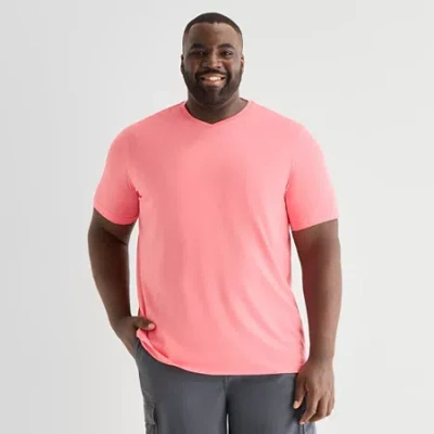 St. John's Bay Super Soft Mens V Neck Short Sleeve Quick Dry Big And Tall T-shirt In Pink