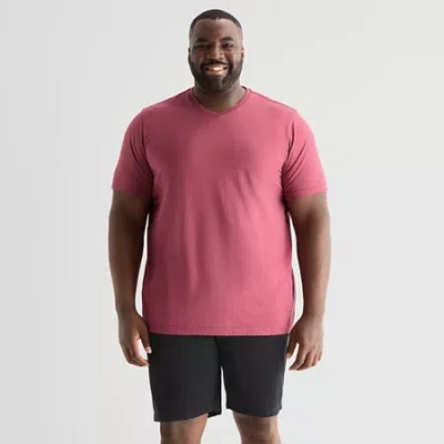 St. John's Bay Super Soft Mens V Neck Short Sleeve Quick Dry Big And Tall T-shirt In Red