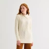 St. John's Bay Tall Womens Mock Neck Long Sleeve Pullover Sweater In Neutral