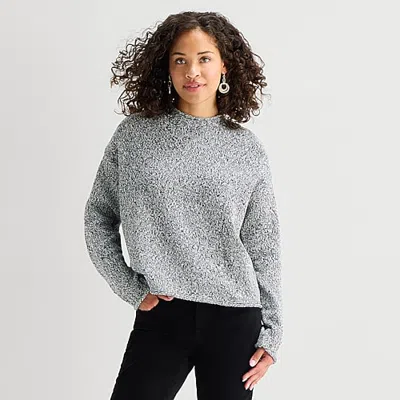 St. John's Bay Tall Womens Rollneck Long Sleeve Pullover Sweater In Multi