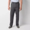 St. John's Bay Universal Easy Care Extender Mens Classic Fit Big And Tall Flat Front Pant In Gray