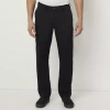 St. John's Bay Universal Wrinkle Free Easy Care Mens Classic Fit Flat Front Pant In Black